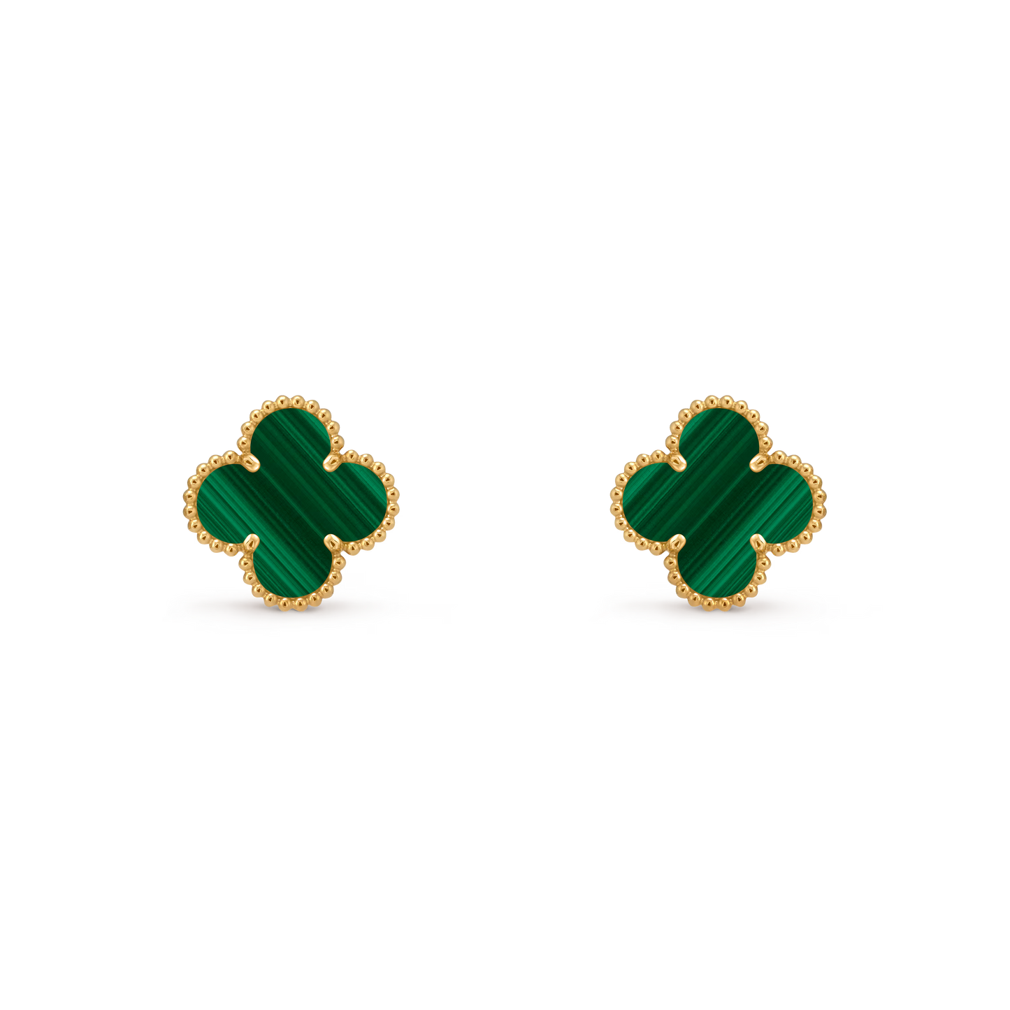 Green Vintage Alhambra earrings 18K Yellow Gold