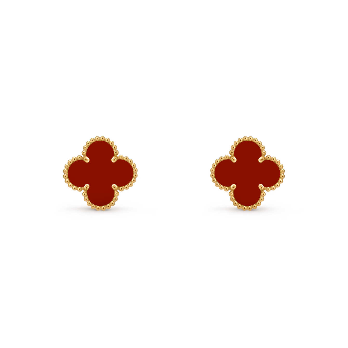 Red Vintage Alhambra earrings 18K Yellow Gold