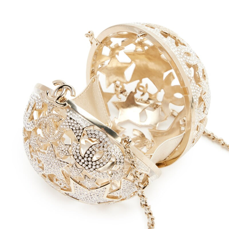 Chanel 25A gold star-patterned spherical evening bag 01
