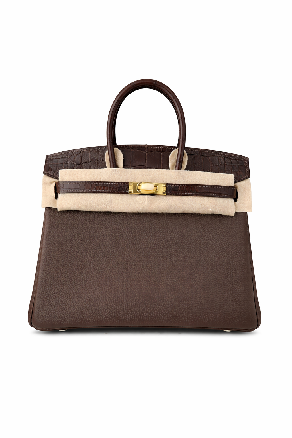 Hermès Birkin 30 Crocodile Touch in togo leather Coffee color / Gold Hardware 01
