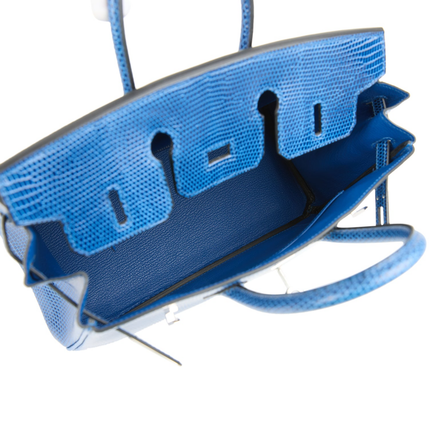 Birkins 25 Bleu Saphir Niloticus Lizard Palladium Hardware