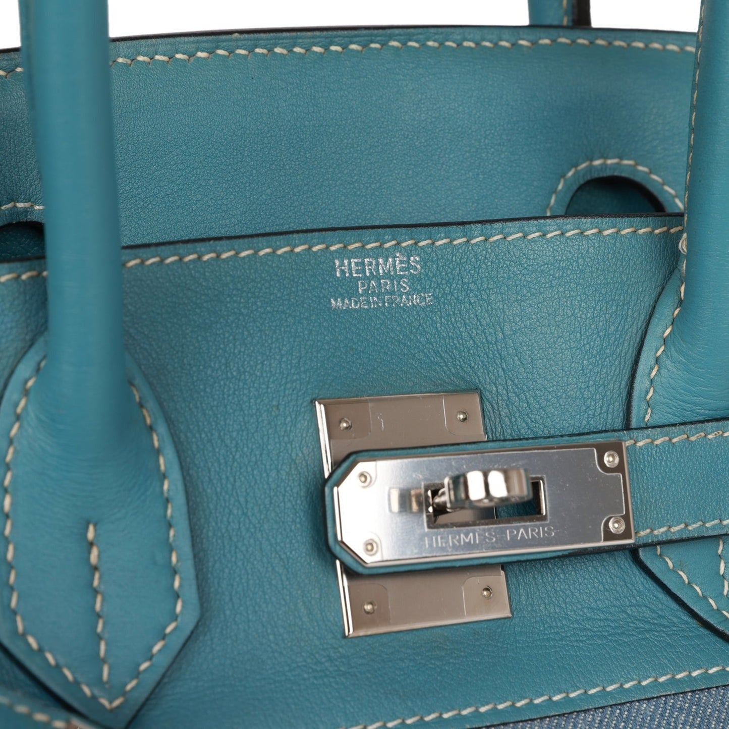 Vintage Hermès Birkin 30 Blue Jean Gulliver and Denim Palladium Hardware