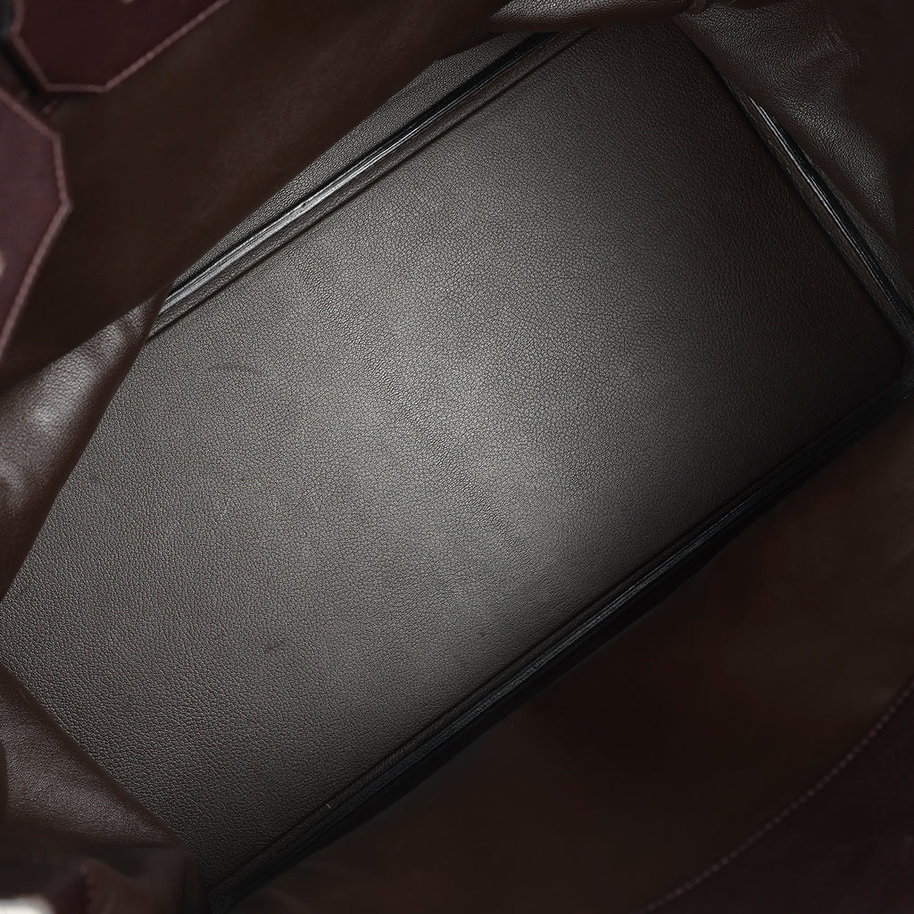 Birkin 40 Vintage Maroon Fonce Fjord Palladium Hardware