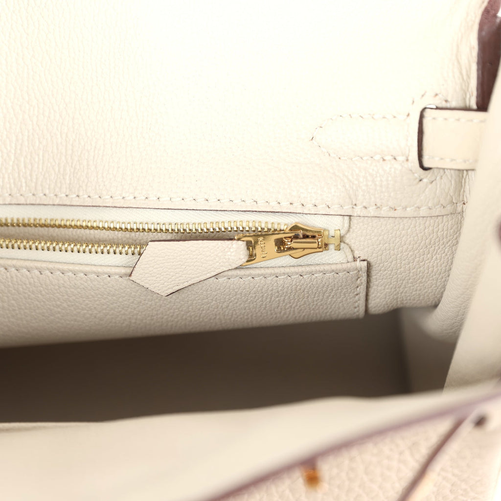 Hermès Special Order (HSS) Birkin 25 Gris Tourterelle and Craie Clemence Rose Gold Hardware