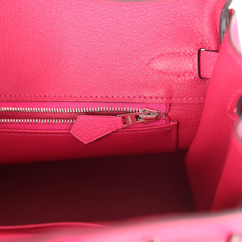 Birkin 25 Rose Mexico Togo Palladium Hardware