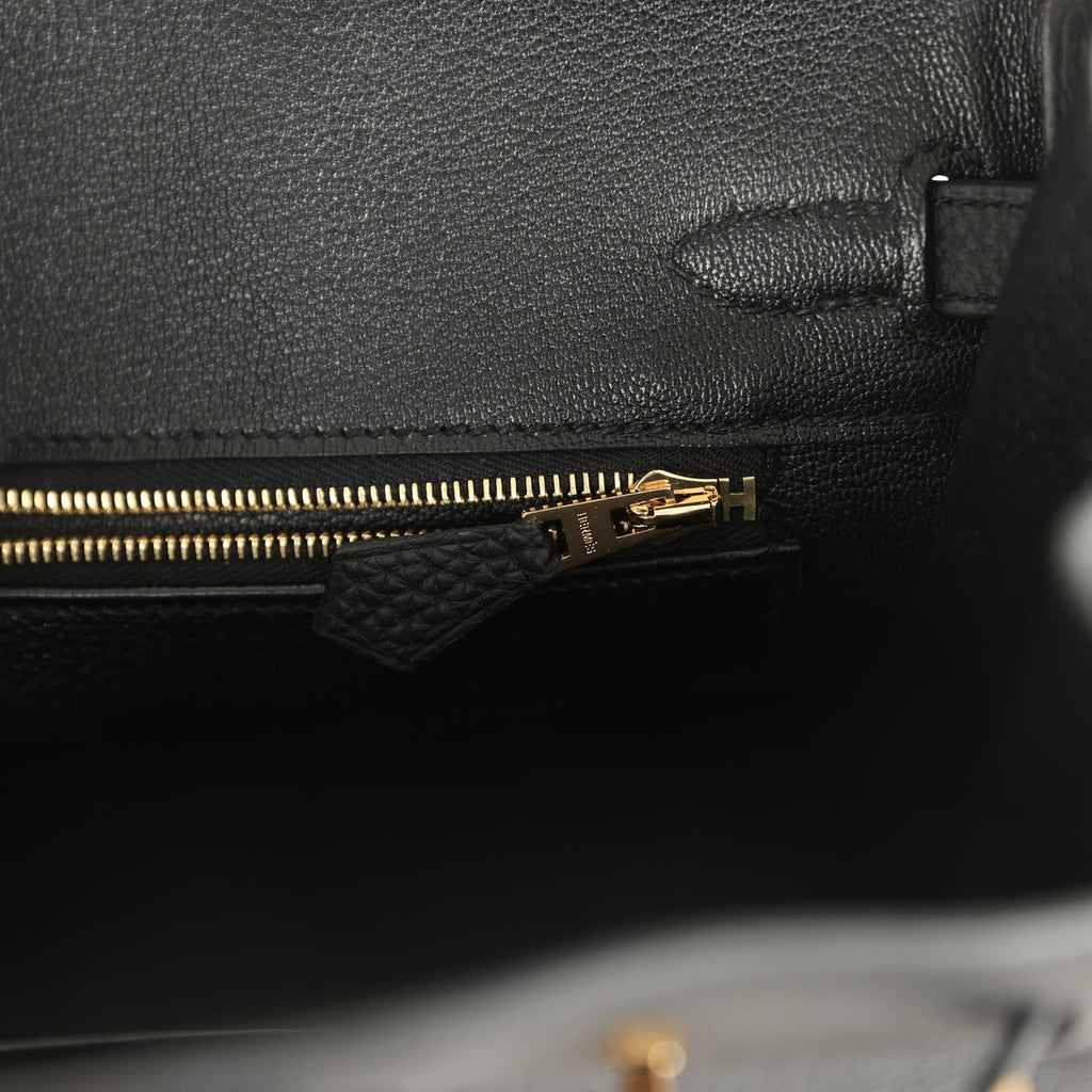 Birkins 25 Black Togo Gold Hardware