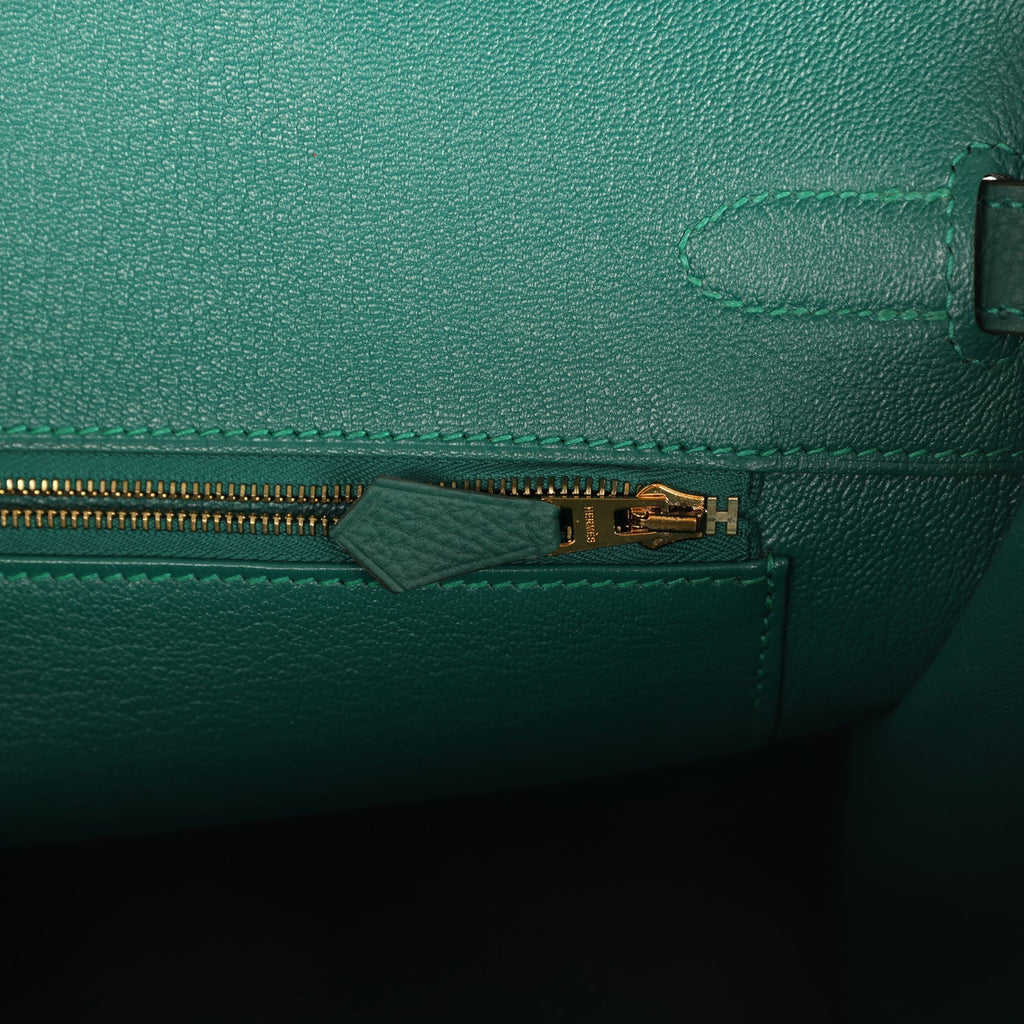 Birkin 35 Malachite Togo Gold Hardware