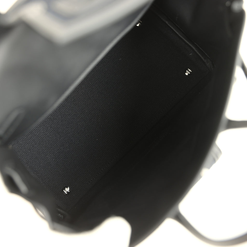 Birkins 25 Cargo Black Toile Goeland and Black Swift Palladium Hardware