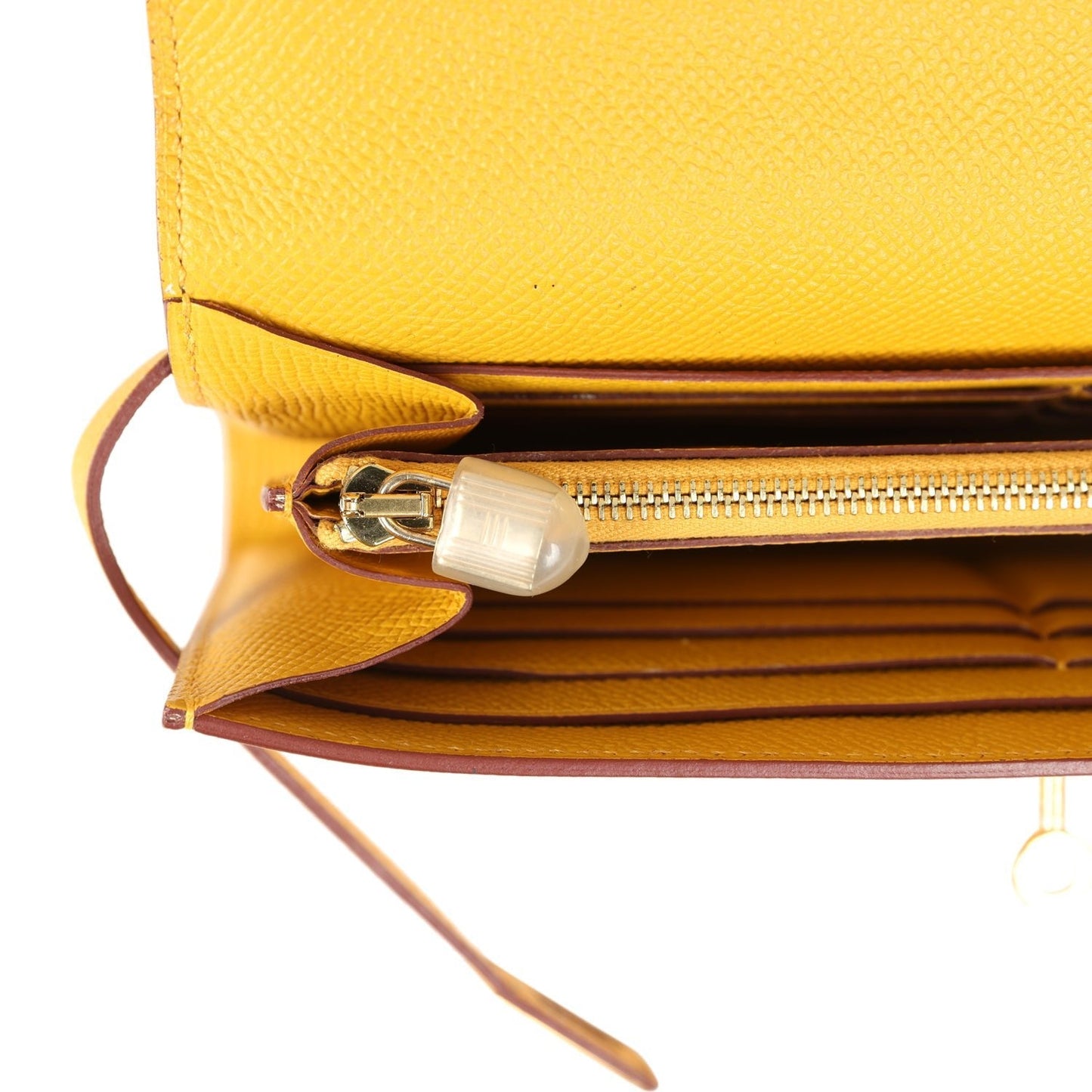 Kelly Long Wallet Jaune Ambre Epsom Gold Hardware