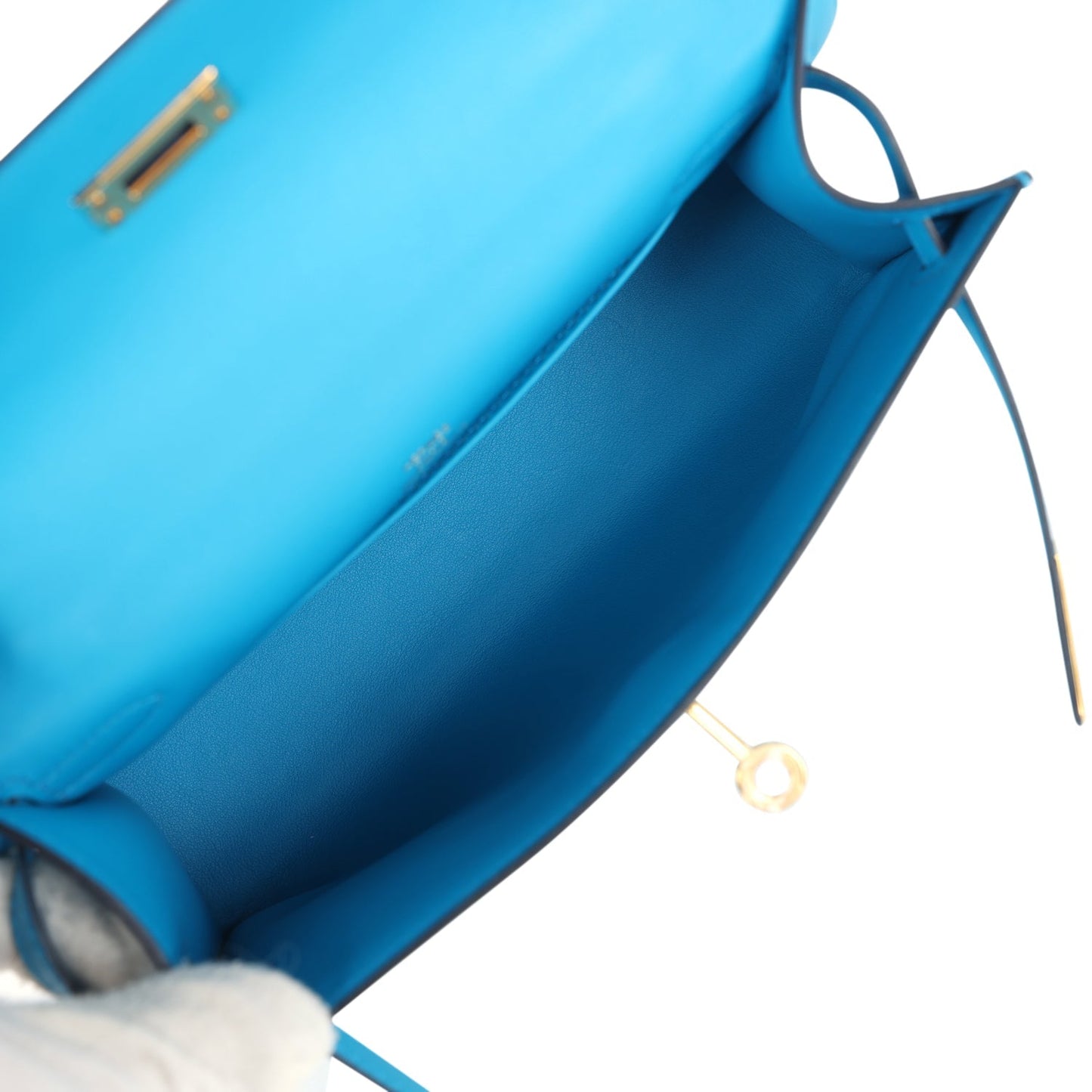 Kelly Pochette Bleu Frida Swift Gold Hardware