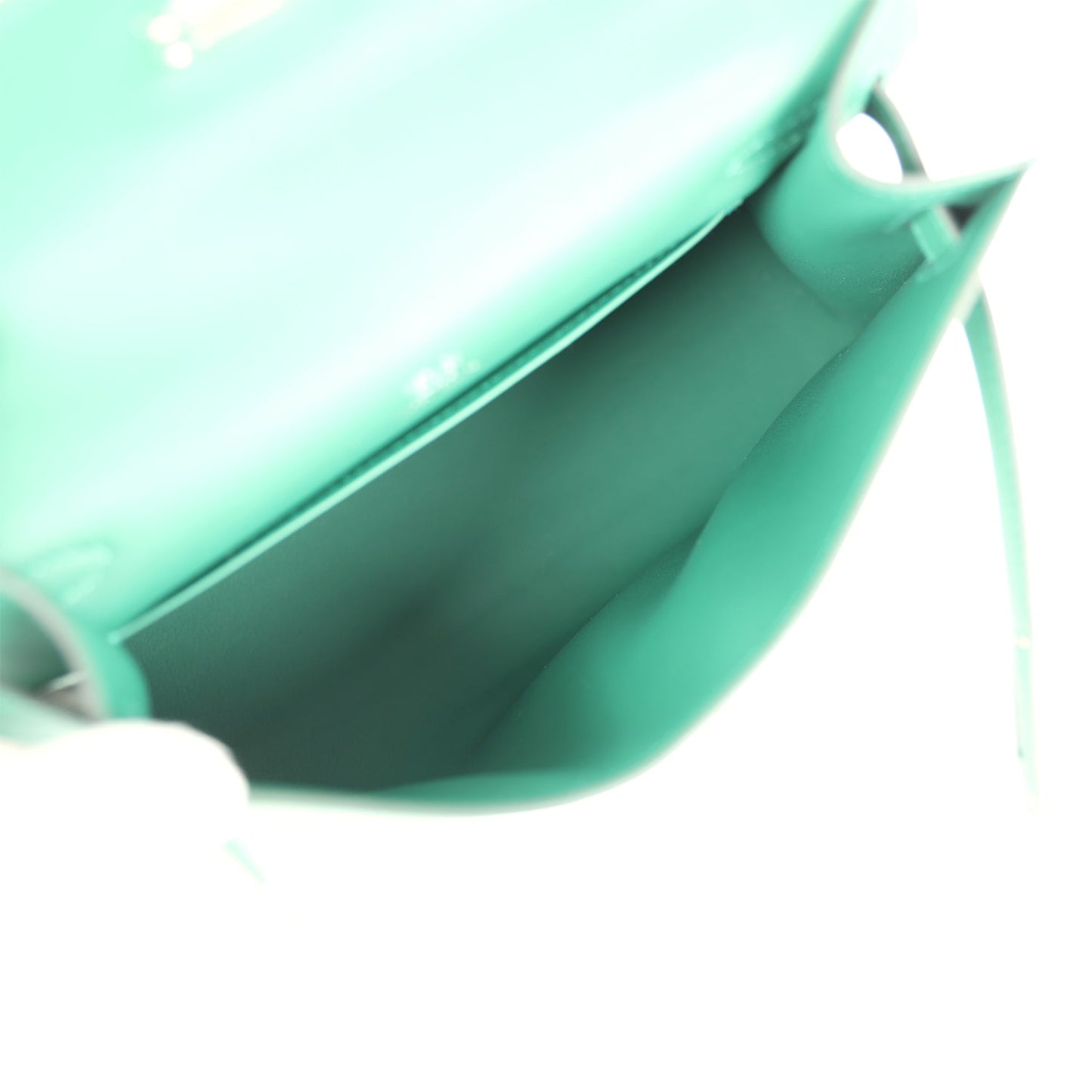 Kelly Pochette Vert Moyen Swift Palladium Hardware