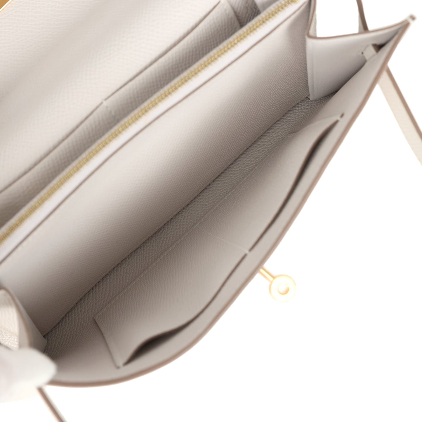 Kelly Wallet To Go Gris Pale Epsom Gold Hardware