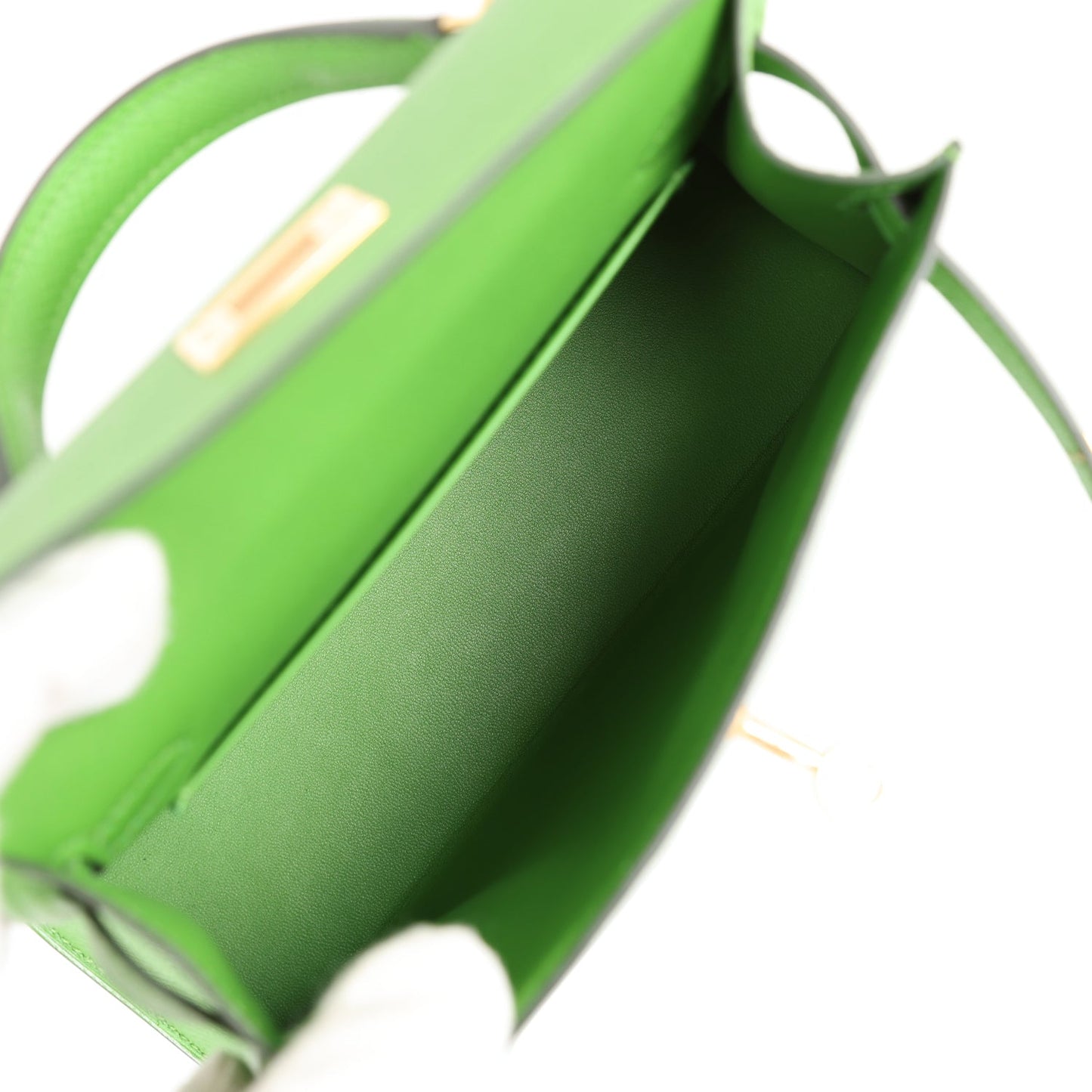 Kelly Sellier 20 Vert Yucca Epsom Gold Hardware