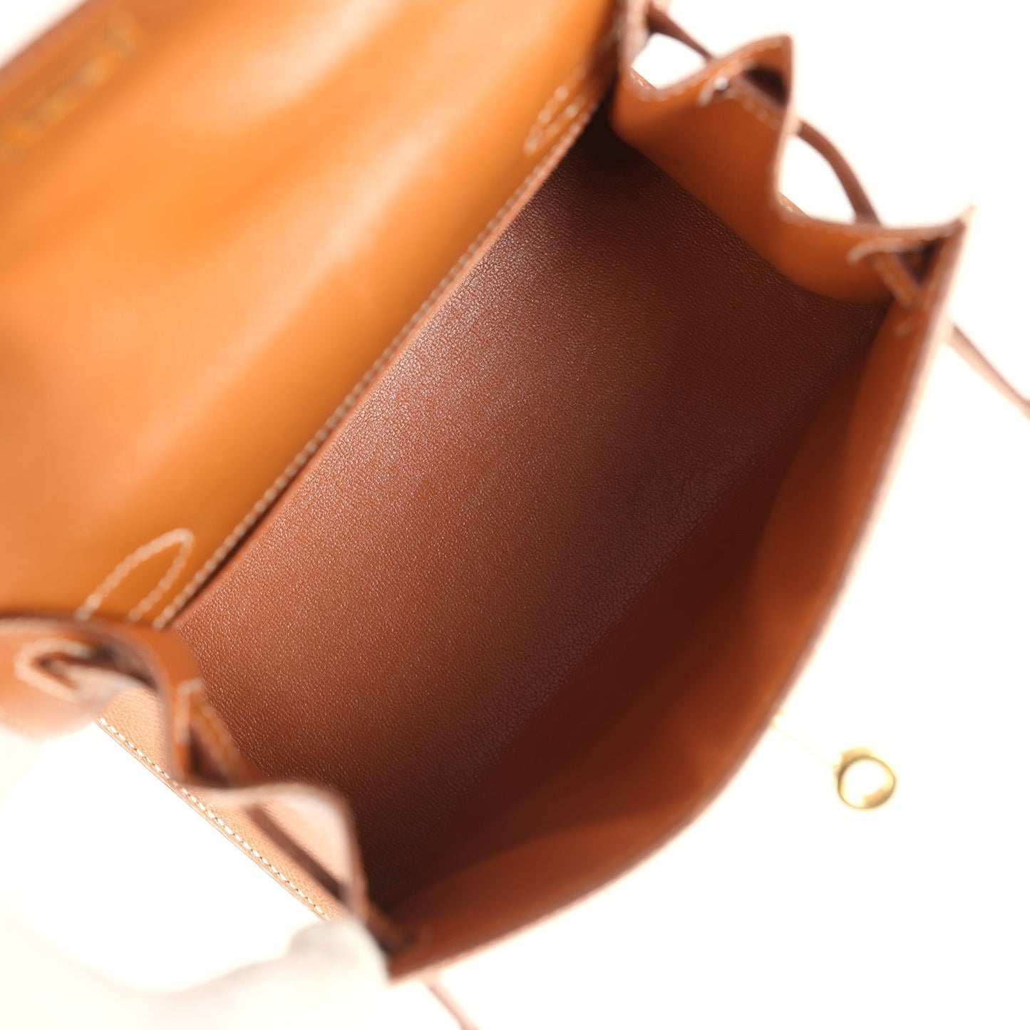 Vintage Kelly Sellier 20 Gold Courchevel and Ecru-Beige Toile H Canvas Gold Hardware