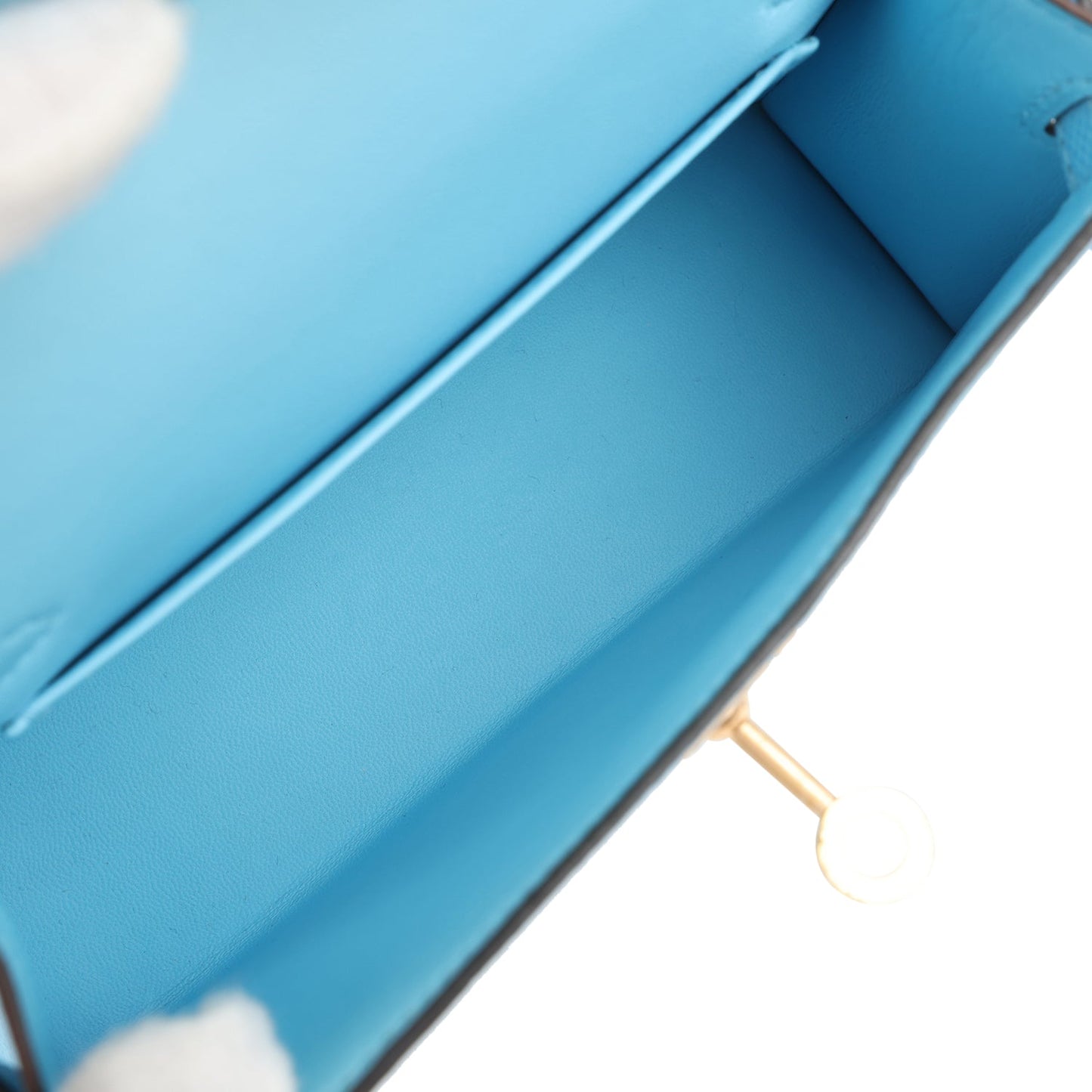 Kelly Sellier 20 Celeste Epsom Gold Hardware