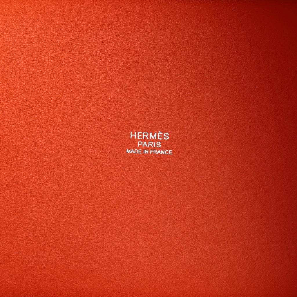 Picotin Cargo 18 Orange Swift and Toile Canvas Palladium Hardware