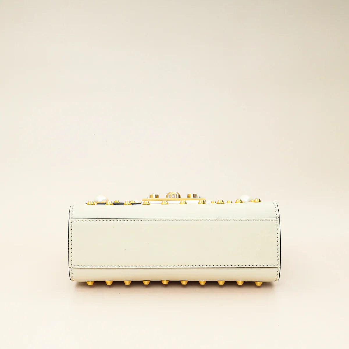 Gucci White Padlock Pearl Studs Small Shoulder