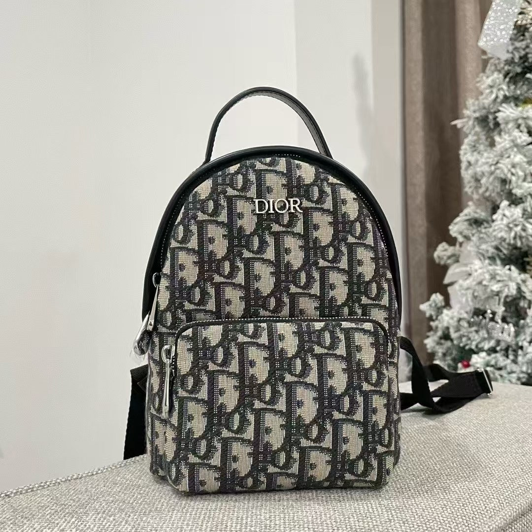 Monogram Zip Backpack with Classic Top Handle