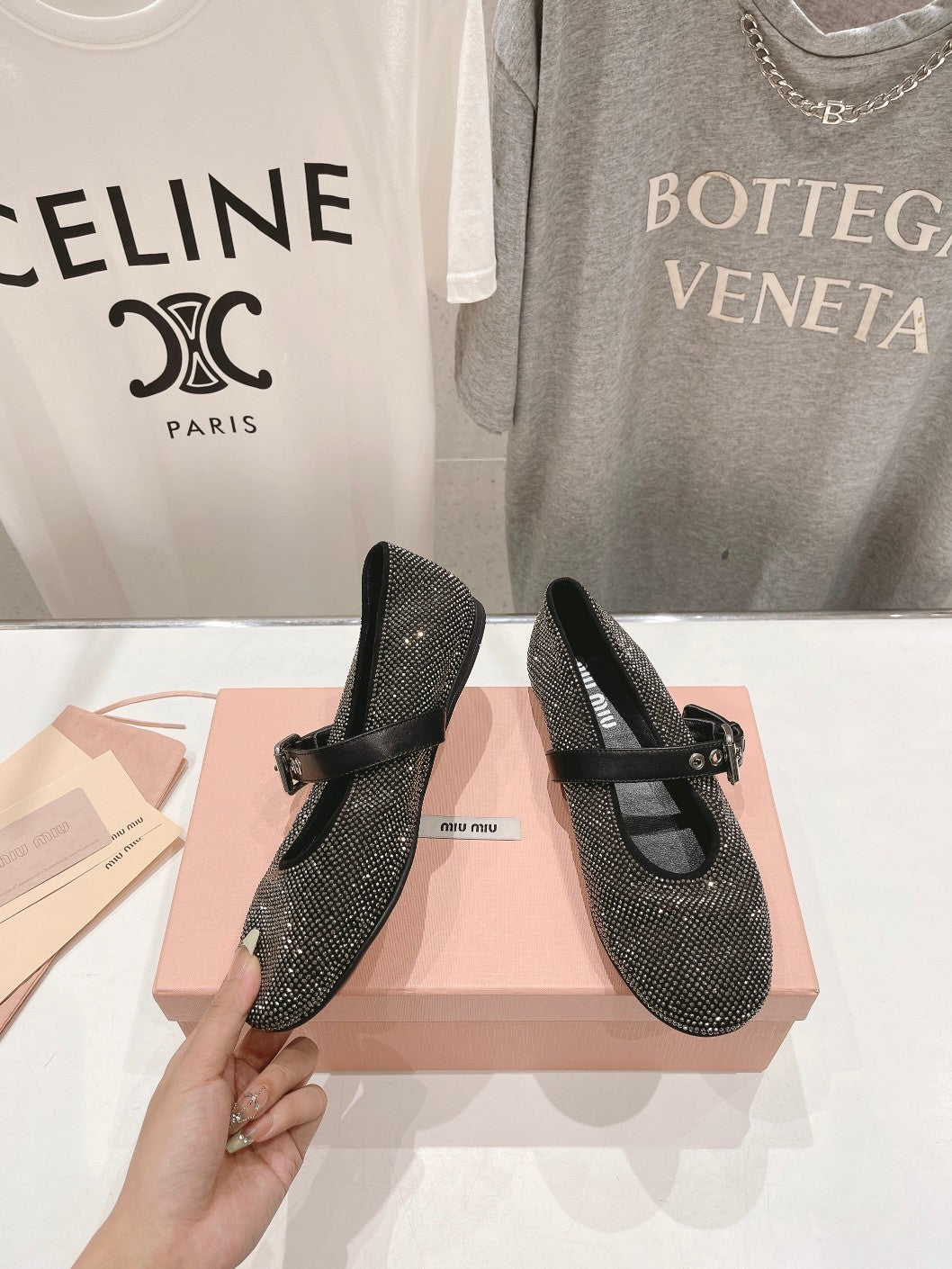 Glossy Black Crystal Ballerina