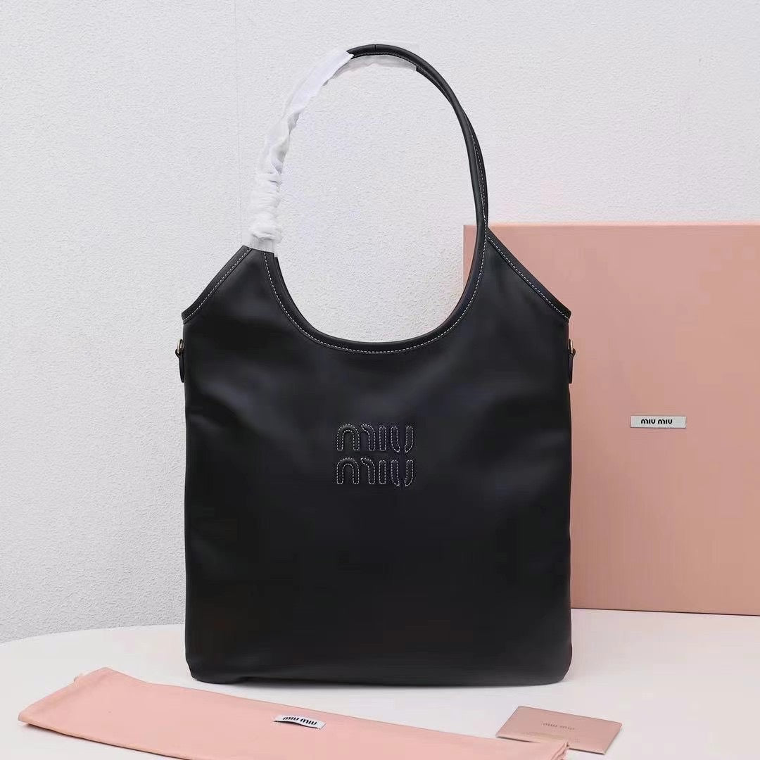 Sleek Brown Tote with Embossed Logo