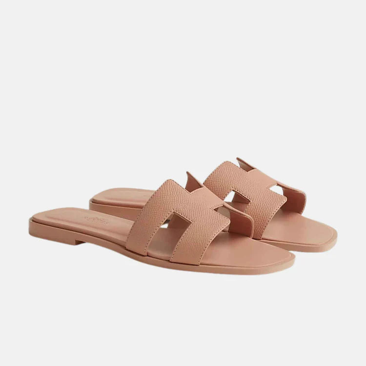 Beige Oran Sandal in Epsom Calfskin