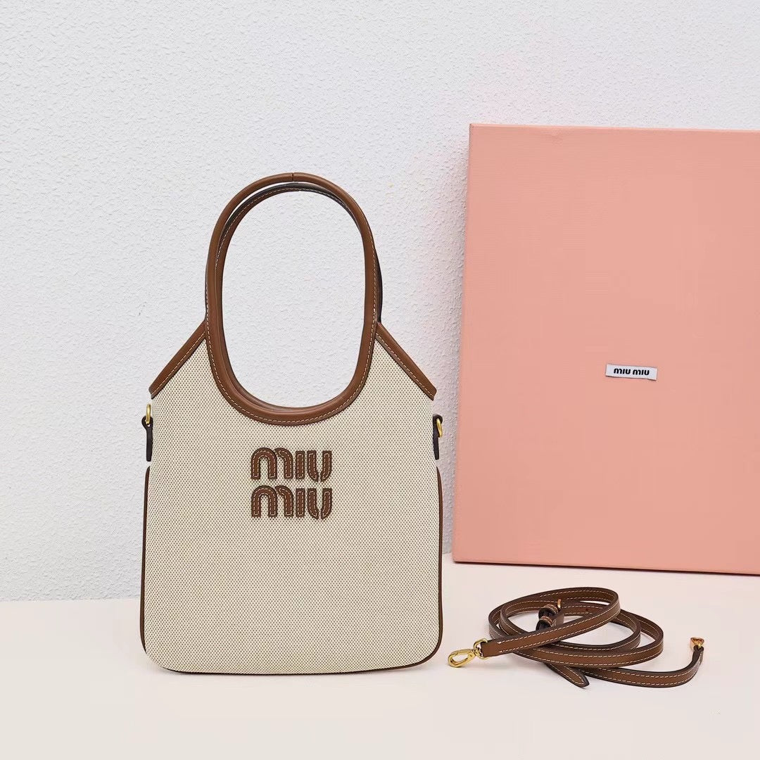 Canvas & Leather Shoulder Tote