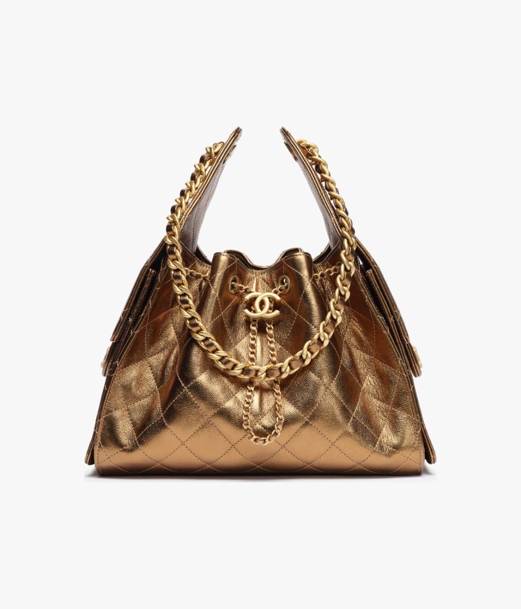 25 Grained Calfskin Gold color Small Size