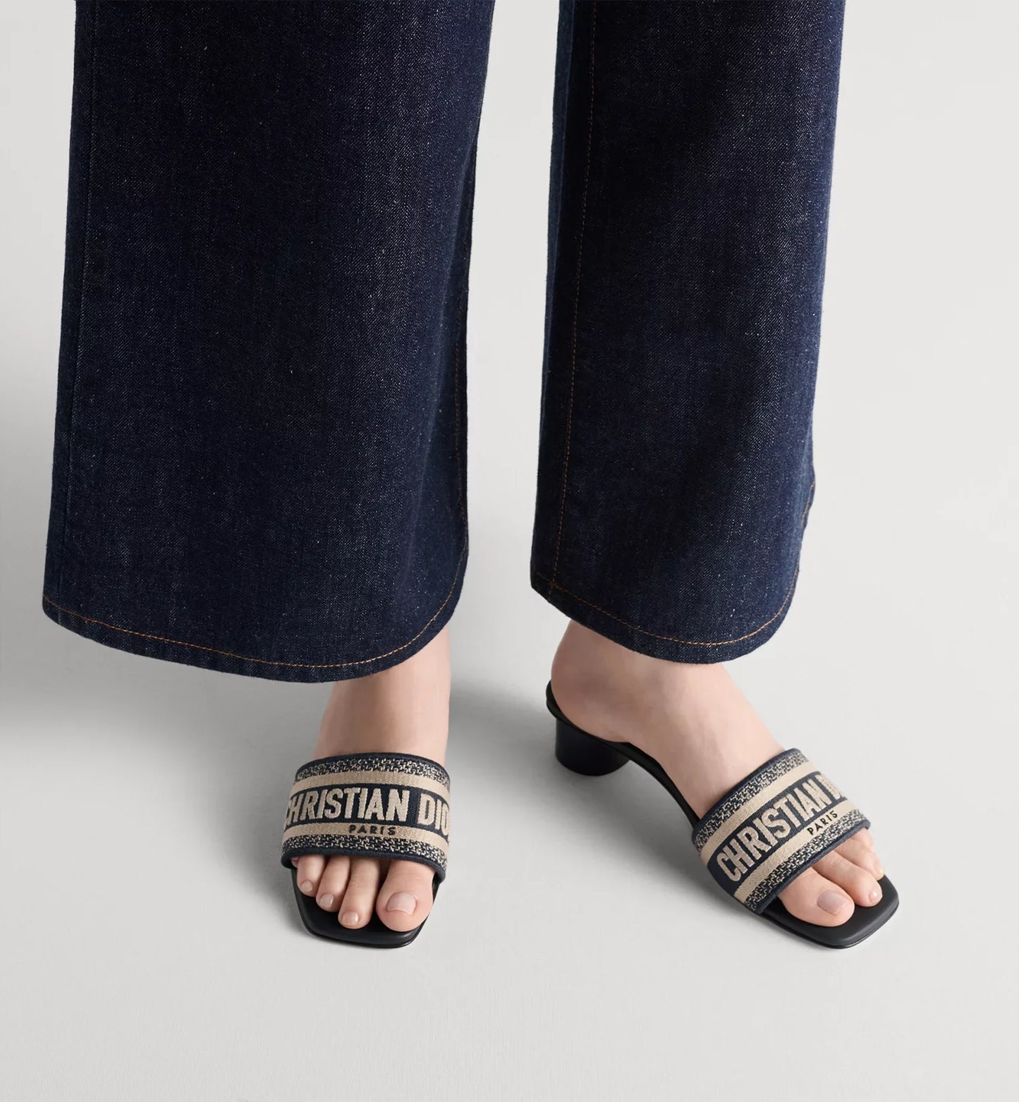 Deep Blue Dway Heeled Slide