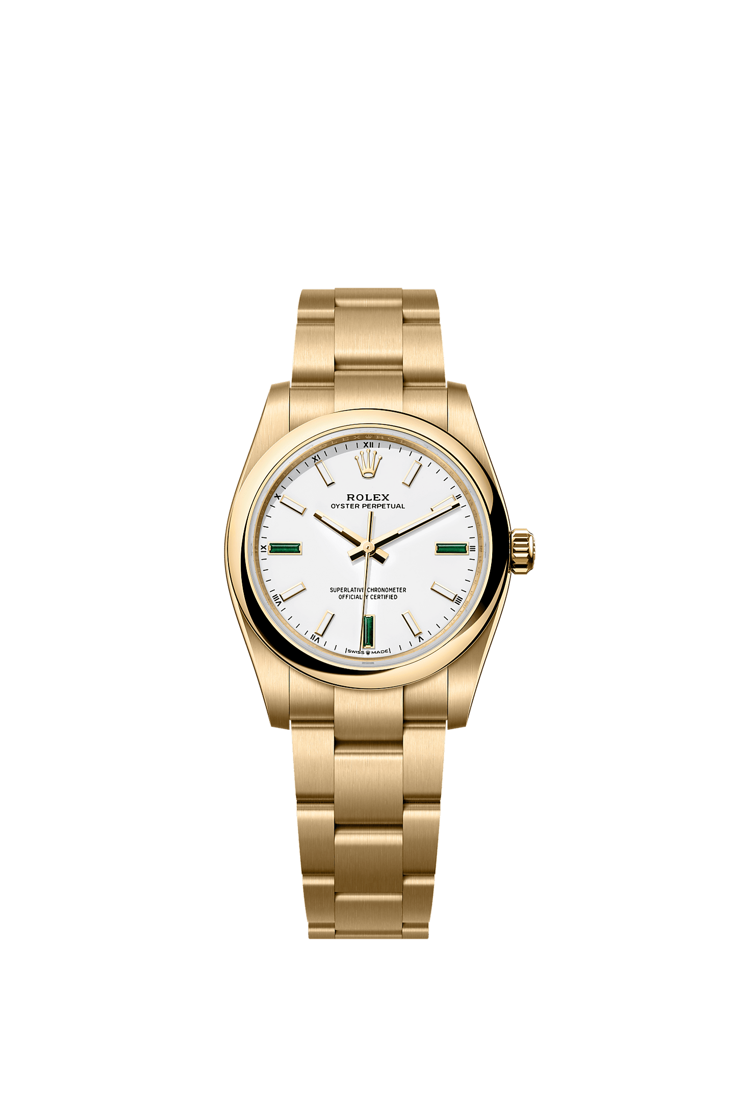 Oyster Perpetual 34 Oyster Chronometer Watch 34mm 18ct Yellow Gold White Dial Oyster Bracelet