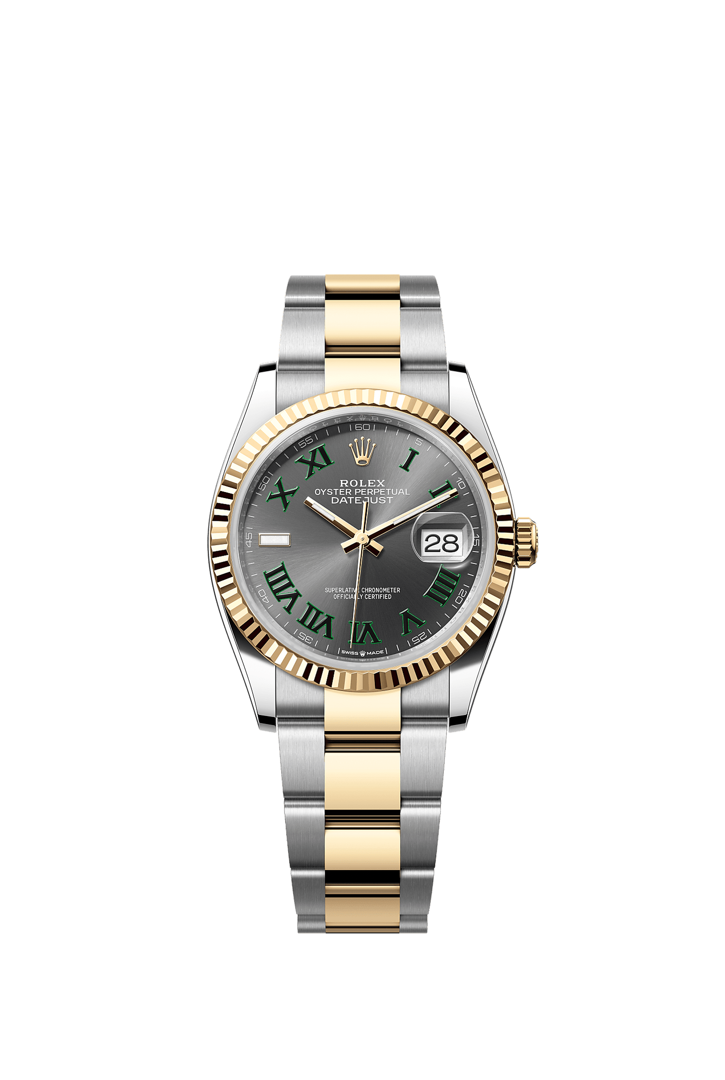 Datejust 36 36mm Oystersteel Yellow Gold Slate Dial Oyster Bracelet Self-Winding Watch