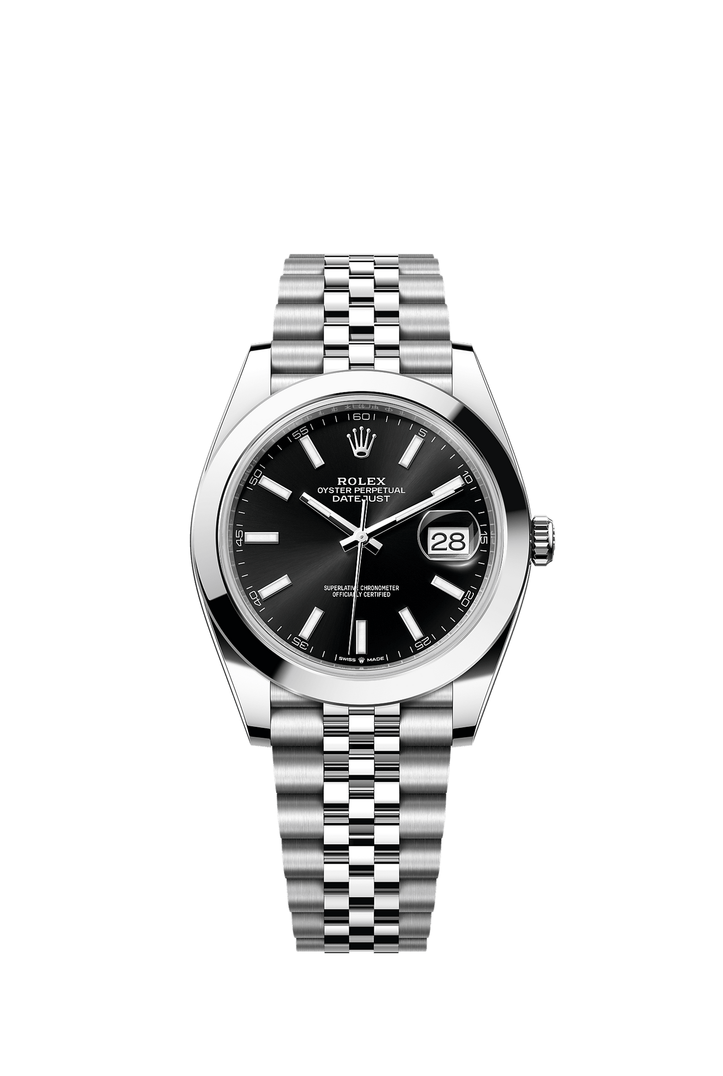 Datejust 41 41mm Oystersteel Bright Black Dial Jubilee Bracelet Self-Winding Watch