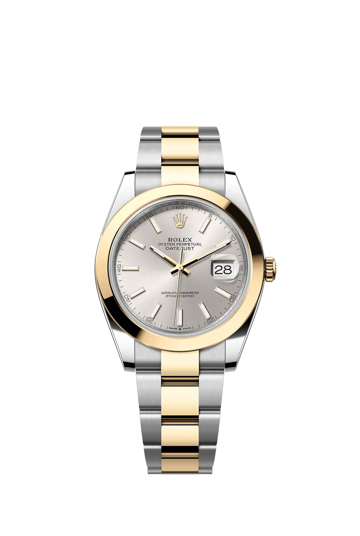 Datejust 41 41mm Oystersteel Yellow Gold Silver Dial Oyster Bracelet Self-Winding Watch