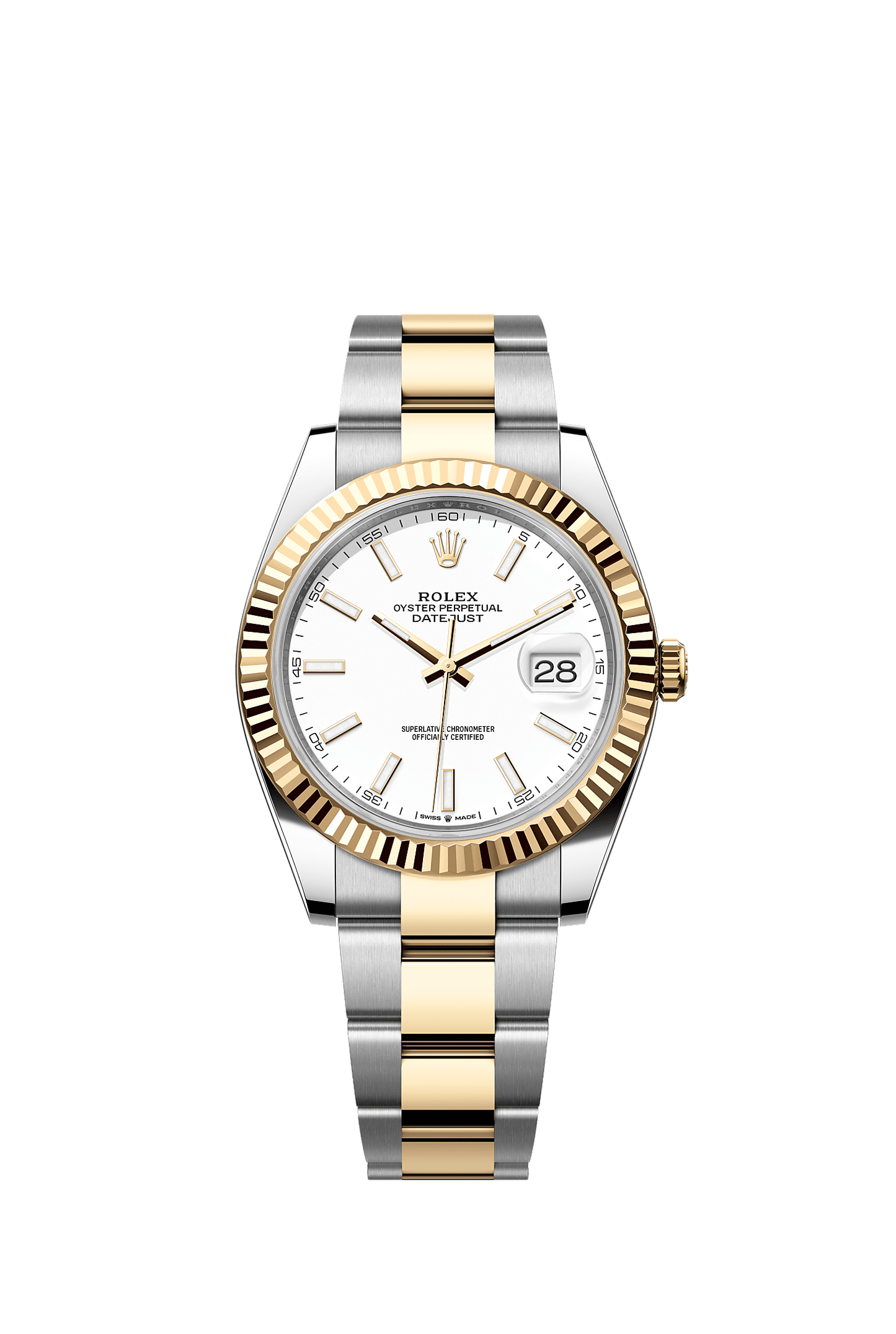 Datejust 41 41mm Oystersteel Yellow Gold White Dial Oyster Bracelet Self-Winding Watch