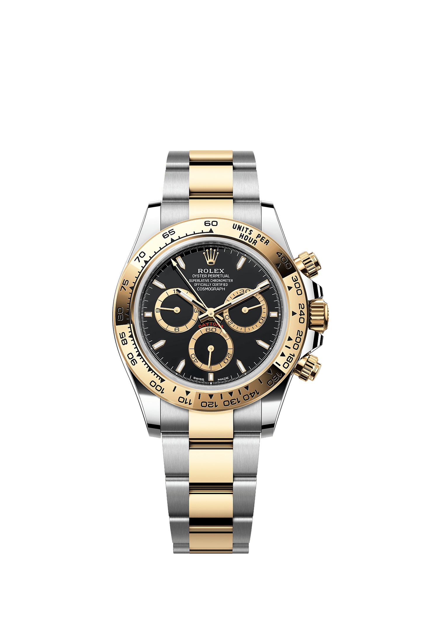 Cosmograph Daytona 40mm Oystersteel Yellow Gold Black Dial Oyster Bracelet Self-Winding Watch