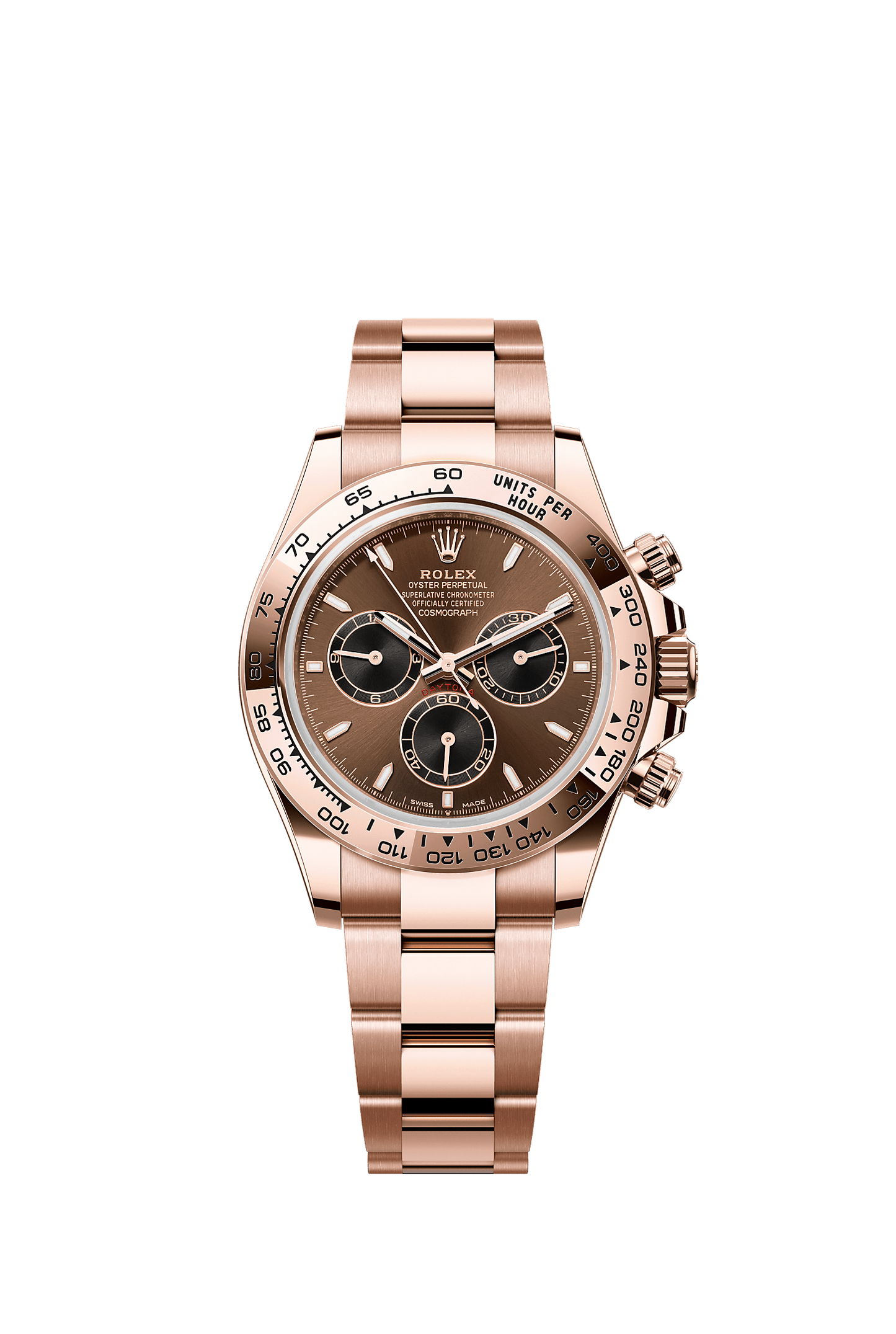 Cosmograph Daytona Oyster Chronograph Watch 40mm 18ct Everose Gold Chocolate Black Dial