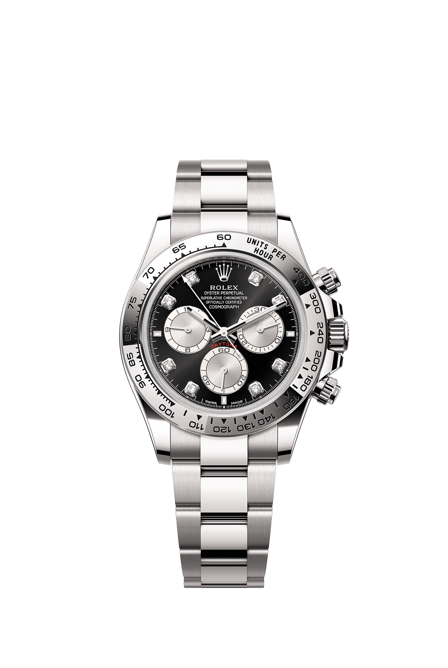 Cosmograph Daytona Oyster Chronograph Watch 40mm 18ct White Gold Bright Black Steel Dial