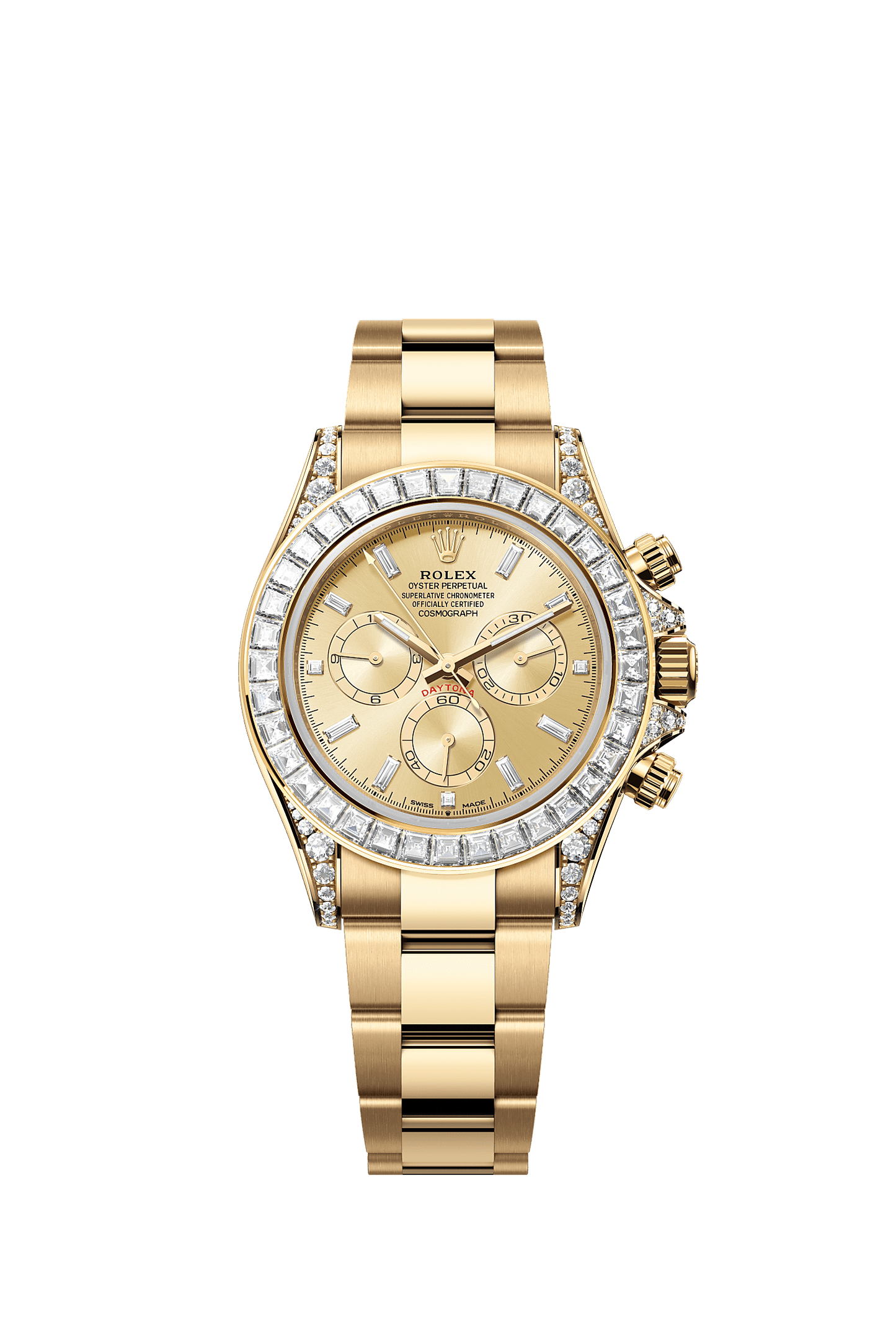 Cosmograph Daytona Oyster Chronograph Watch 40mm 18ct Yellow Gold Diamond-Set Bezel Golden Dial