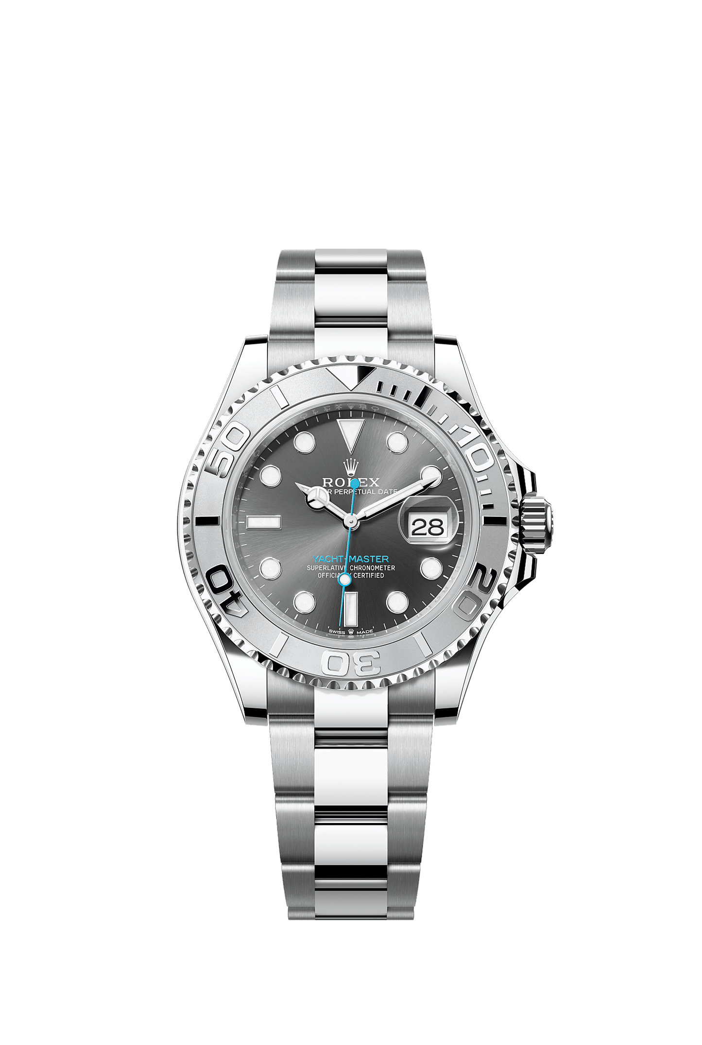 Yacht-Master 40 40mm Oystersteel Platinum Slate Dial Bidirectional Bezel Oyster Bracelet Self-Winding Watch