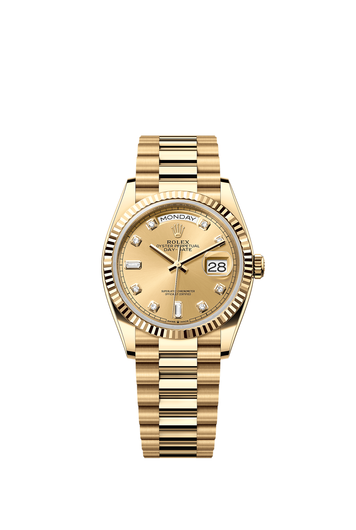 Day-Date 36 Oyster Perpetual Chronometer Watch 36mm 18ct Yellow Gold Champagne Diamond Dial President Bracelet