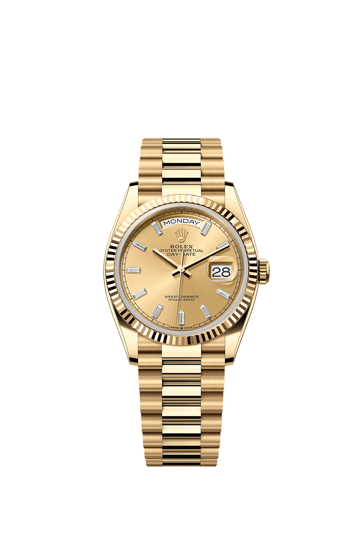 Day-Date 36 Oyster Perpetual Chronometer Watch 36mm 18ct Yellow Gold Champagne Diamond Dial President Bracelet