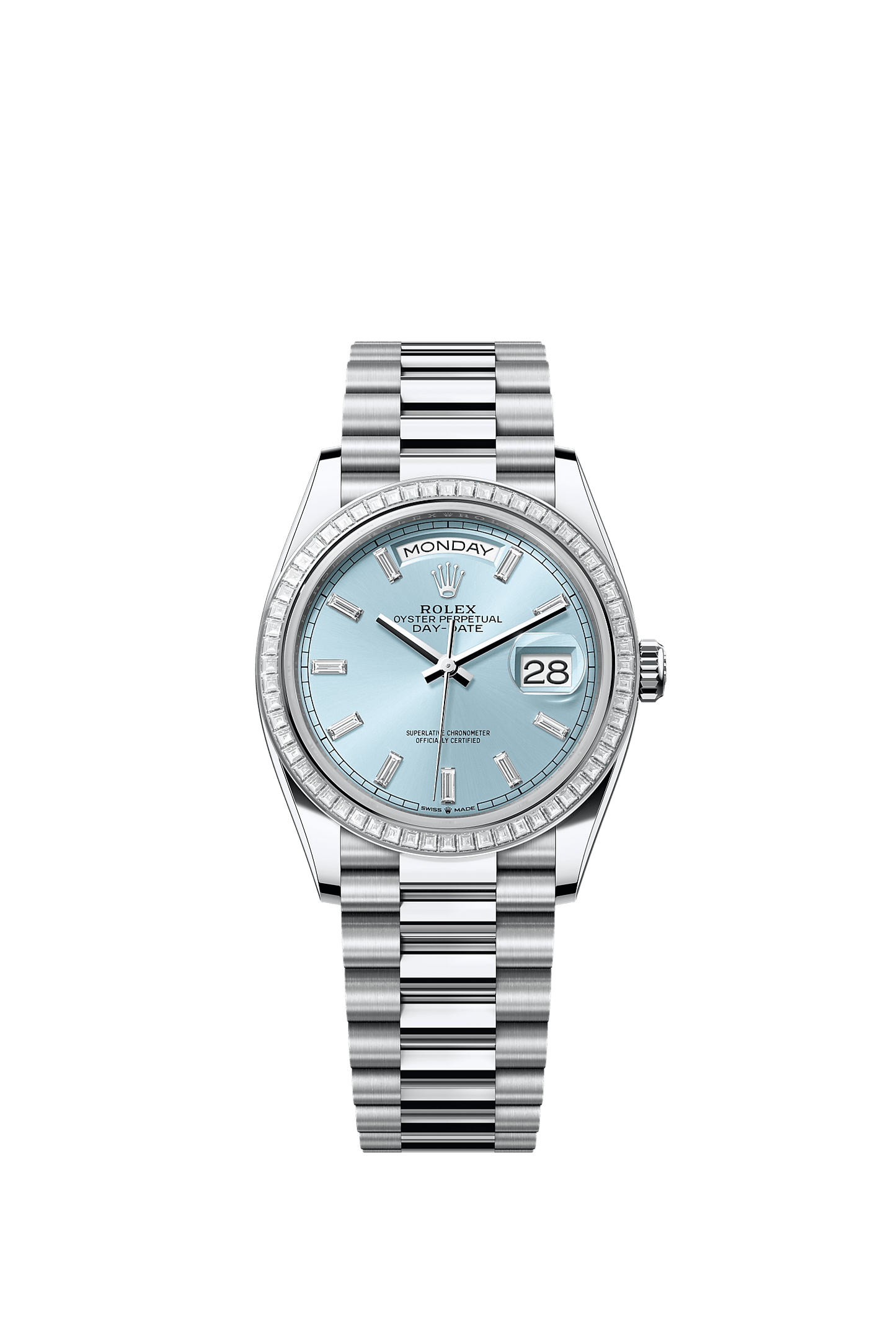 Day-Date 36 950 Platinum Ice Blue Diamond Dial President Bracelet 36mm Self-Winding Watch