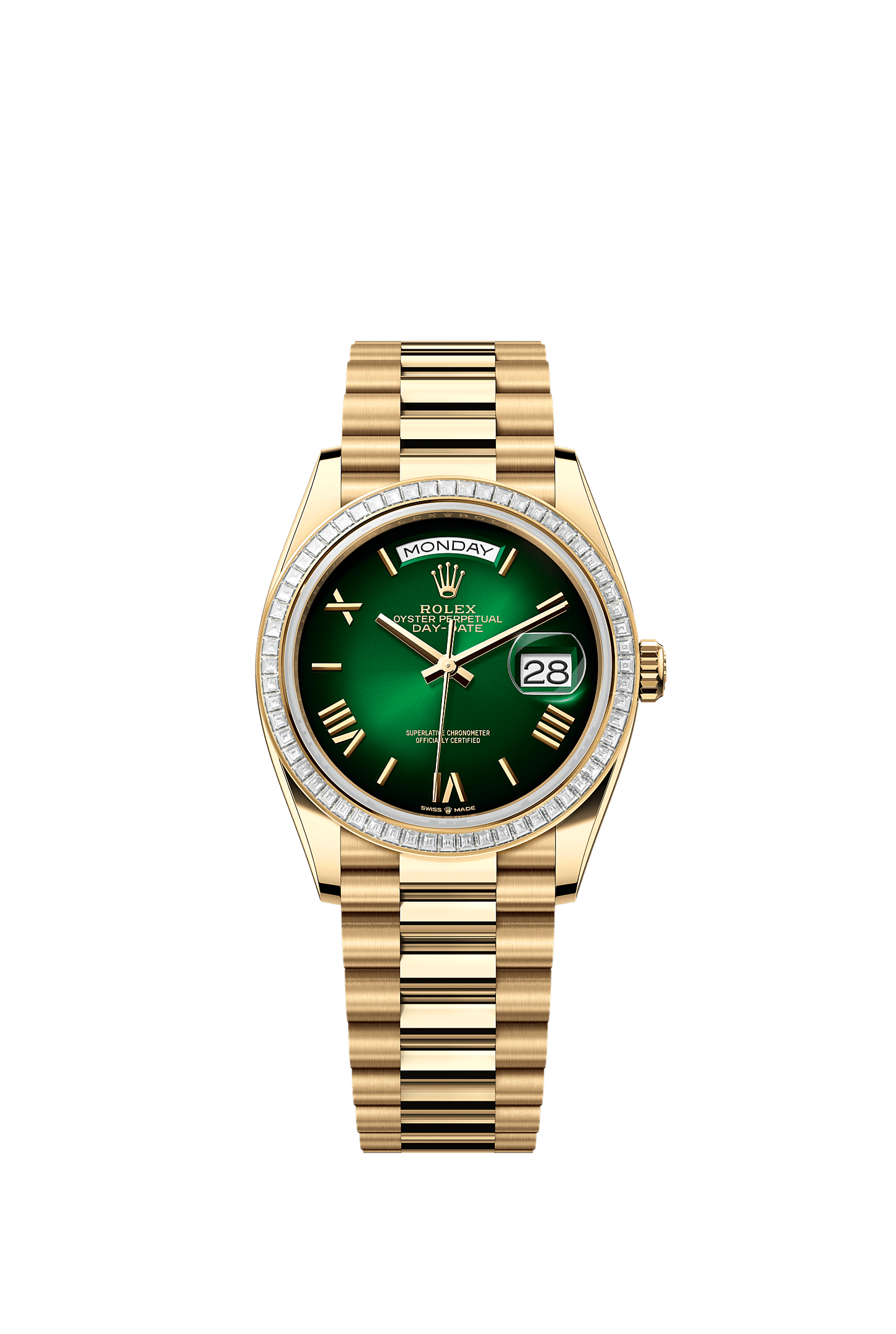 Day-Date 36 Oyster Perpetual Chronometer Watch 36mm 18ct Yellow Gold Green Ombré Diamond Dial President Bracelet
