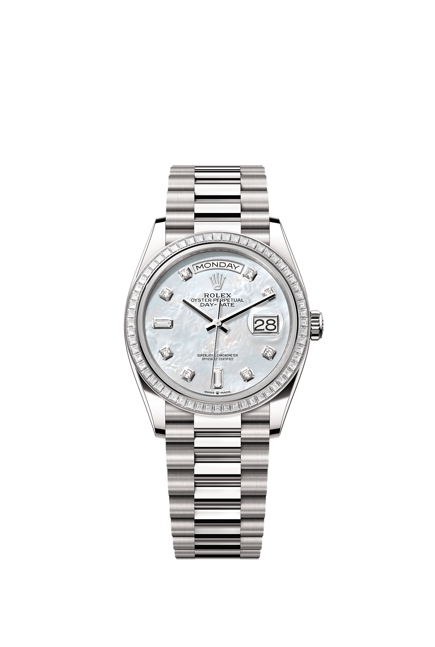 Day-Date 36 Oyster Perpetual Chronometer Watch 36mm 18ct White Gold Diamond Mother-of-Pearl Dial President Bracelet
