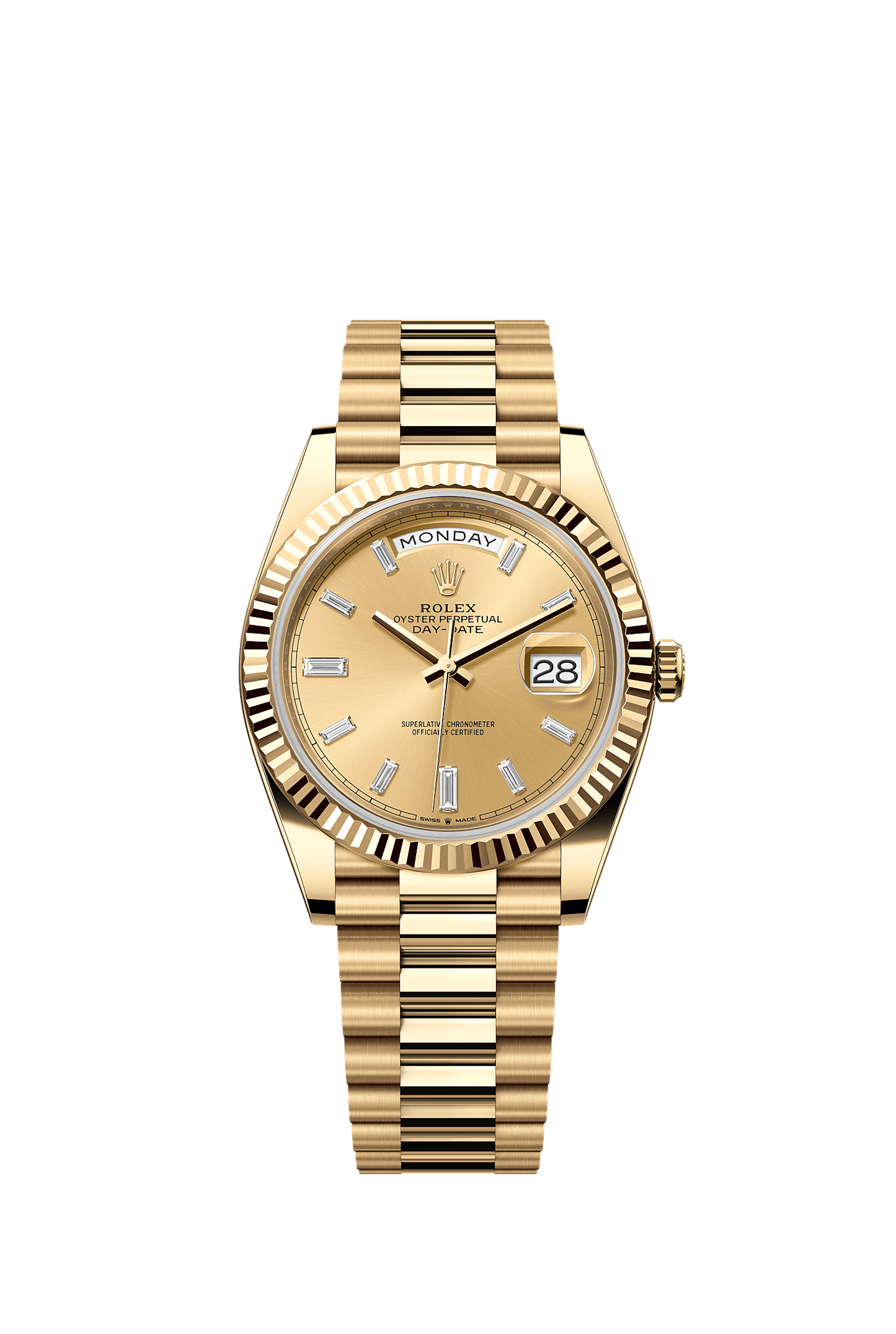 Day-Date 40 Oyster Perpetual Chronometer Watch 40mm 18ct Yellow Gold Champagne Diamond Dial President Bracelet