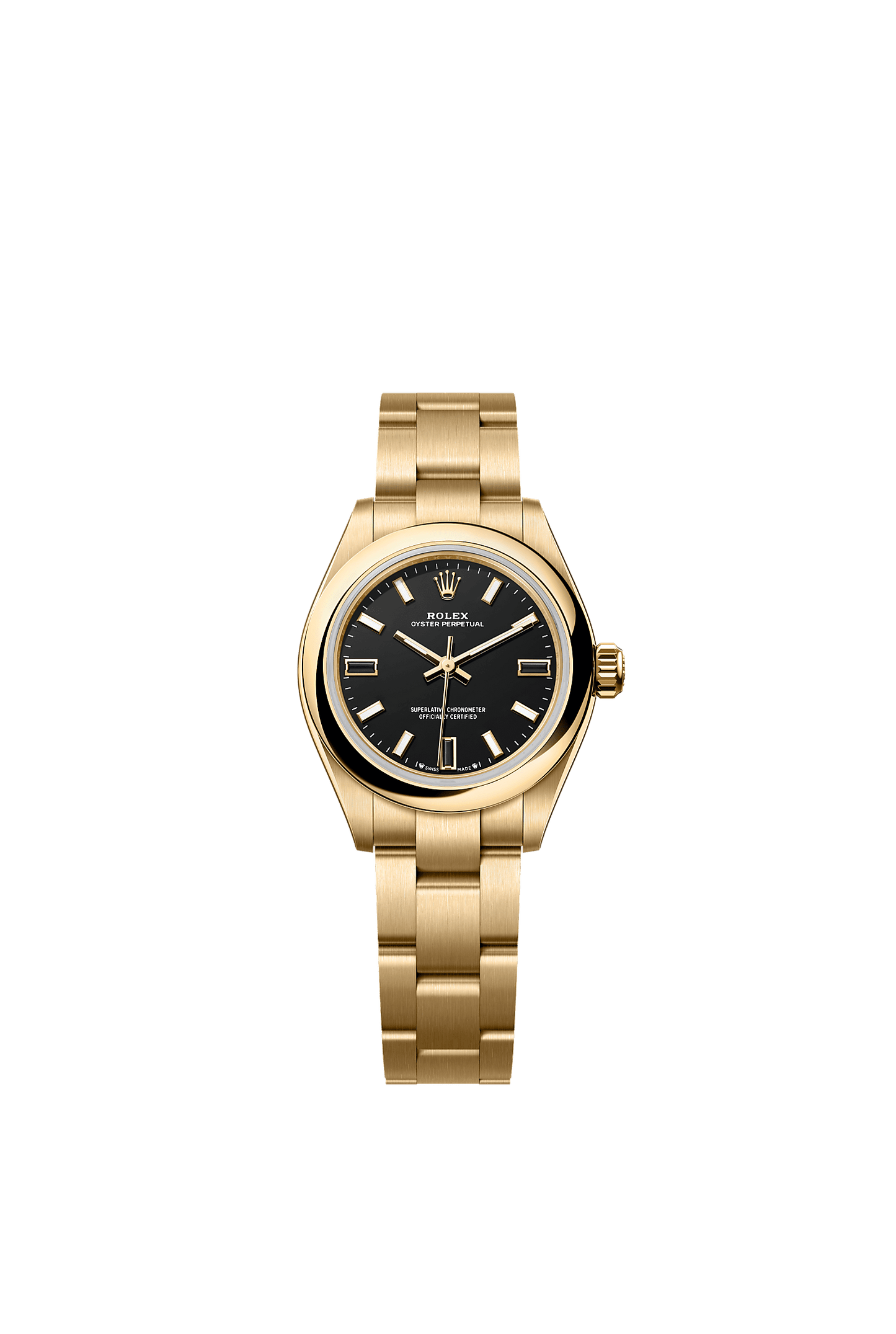 Oyster Perpetual 28 Oyster Chronometer Watch 28mm 18ct Yellow Gold Black Dial Oyster Bracelet