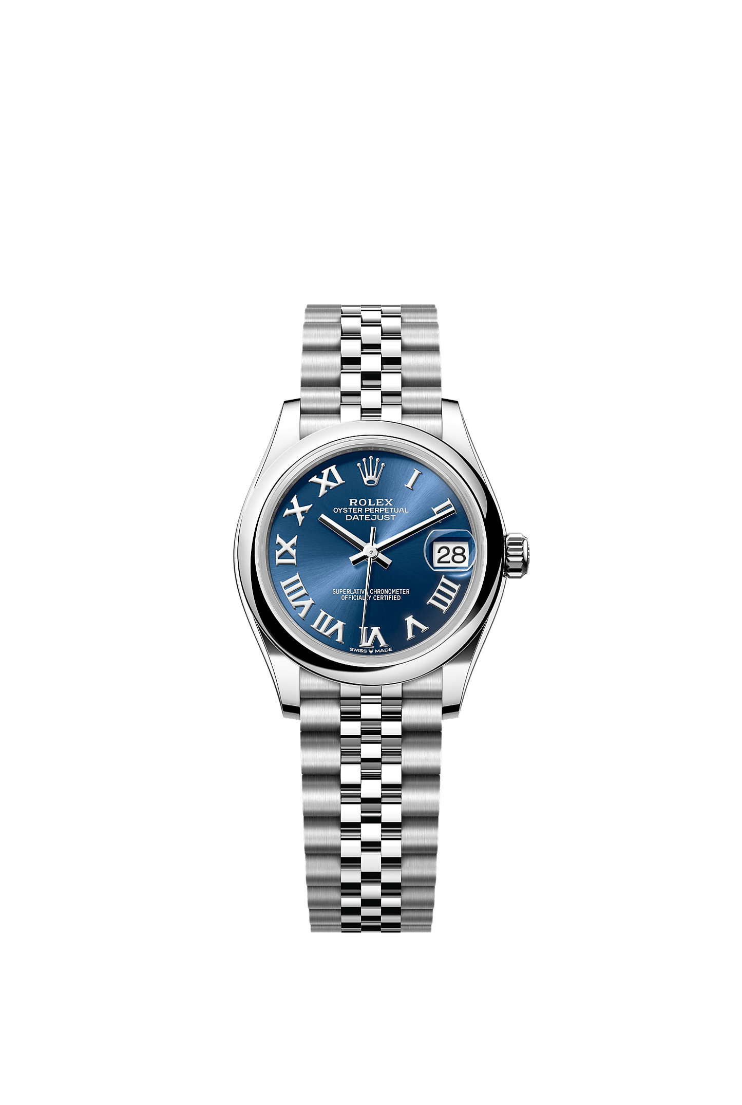 Datejust 31 Oyster Perpetual Chronometer Watch 31mm Oystersteel Bright Blue Dial Jubilee Bracelet