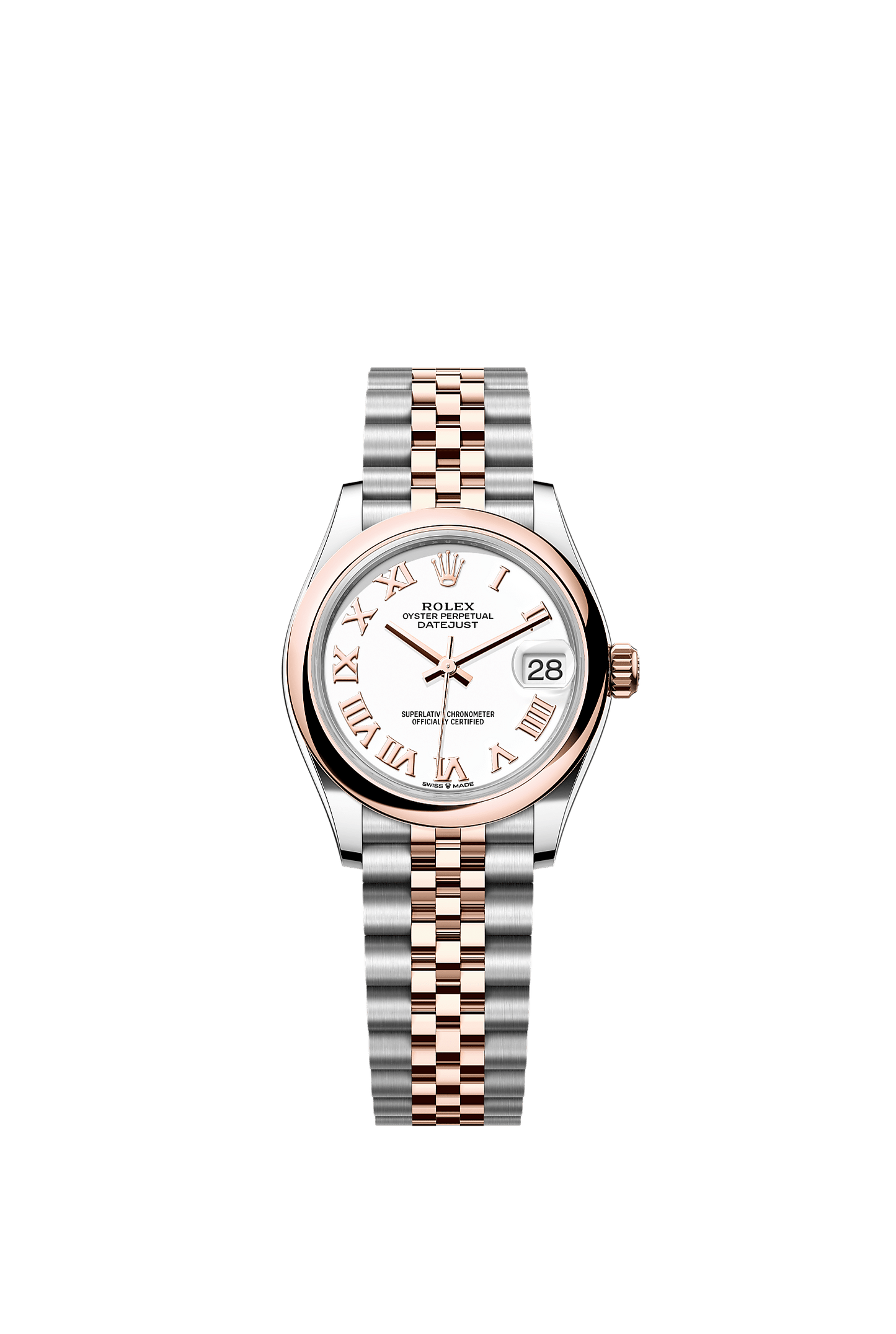 Datejust 31 Oystersteel Everose Gold White Dial Jubilee Bracelet 31mm Self-Winding Watch