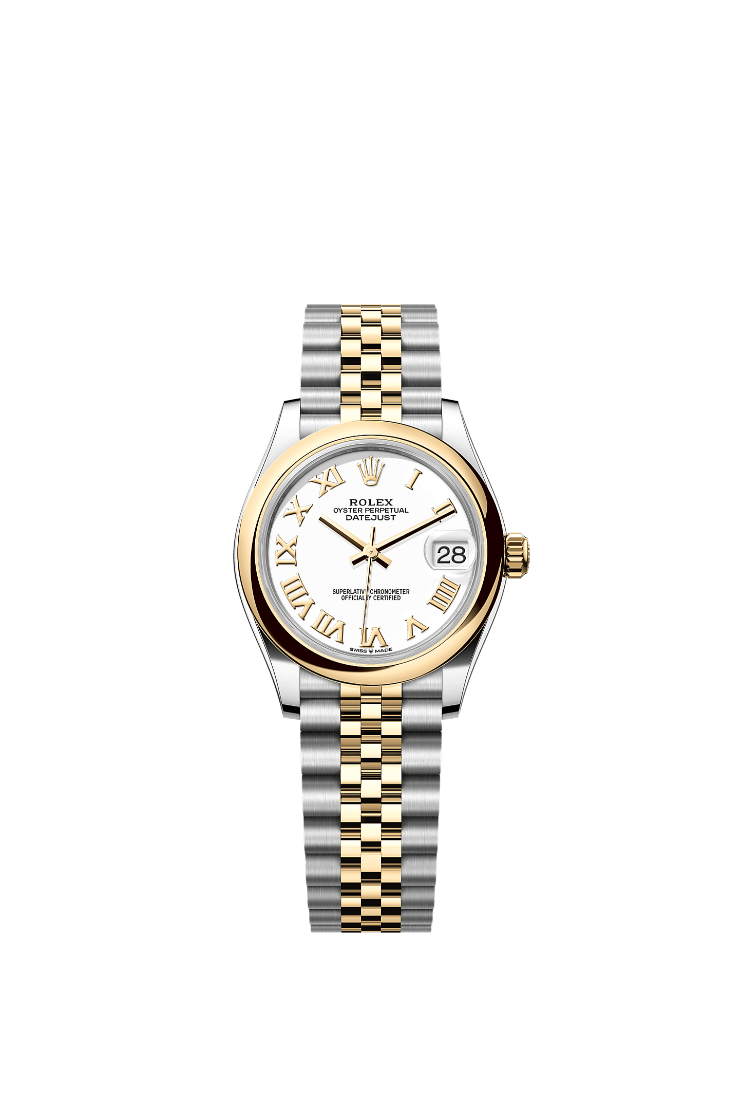 Datejust 31 Oystersteel Yellow Gold White Dial Jubilee Bracelet 31mm Self-Winding Watch