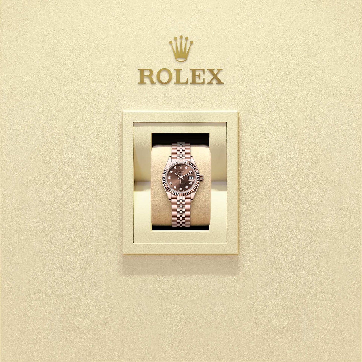 Lady-Datejust Oyster Chronometer Watch 28mm 18ct Everose Gold Chocolate Diamond Dial Jubilee Bracelet