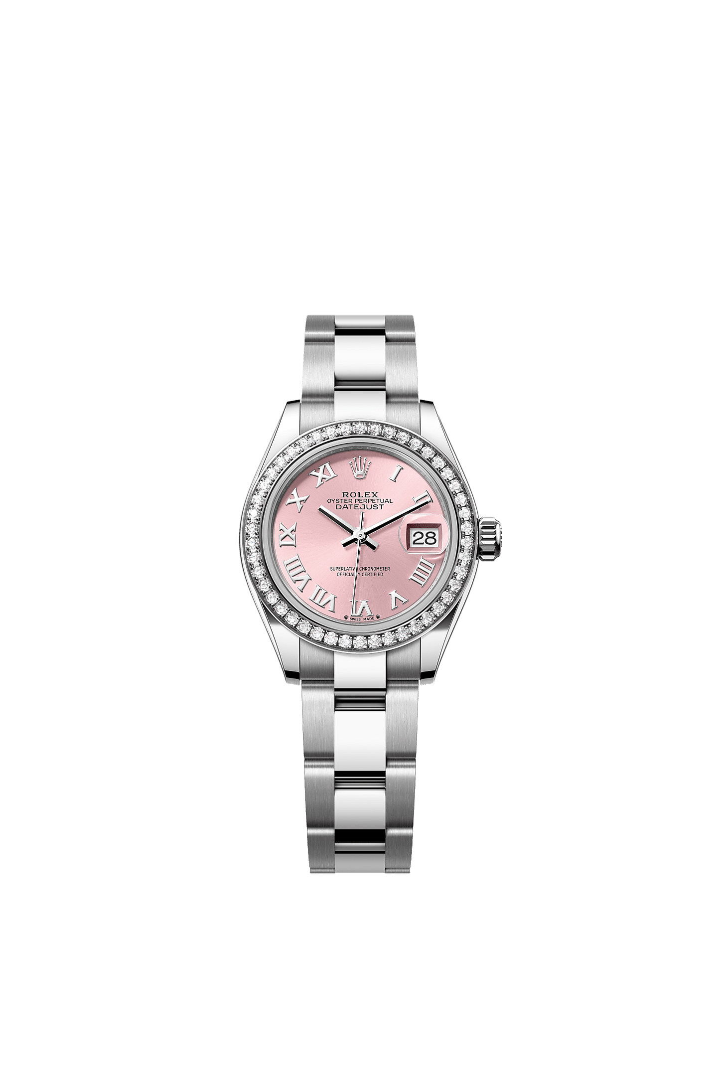 Lady-Datejust 28 Oystersteel White Gold Silver Diamond Dial Oyster Bracelet 28mm Self-Winding Watch